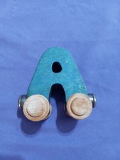 Wooden Name Train Magnetic Letter- Blue A kids letter train