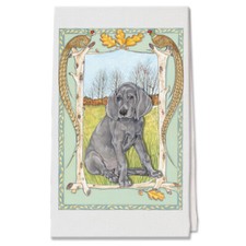 Weimaraner Decorative Cotton Kitchen Dish Towel, Pet Gift