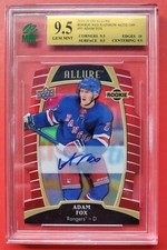 Adam Fox Autograph 2019-20 Upper Deck Allure Rookies Red Rainbow Graded MNT 9.5