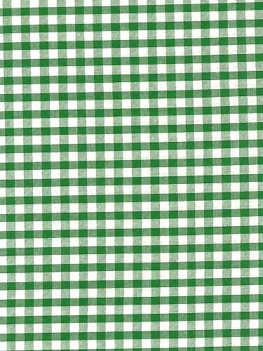 Emerald Green & White 1/4" Gingham check fabric material - 1 full metre