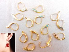 50PCS Lever Back Gold Clip Earring Findings Plated Loo French Ear Accessories