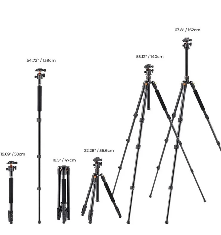 K&F Concept B234A1+BH-28L Tripod - Thumbnail 2