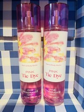 2x NEW BATH  BODY WORKS PINK TIE DYE FRAGRANCE MIST SPRAY SPLASH LARGE 8 OZ