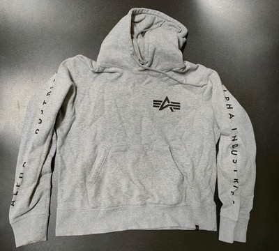 ALPHA INDUSTRIES Gray Hoodie Size M - Stylish Fall/Winter Layer