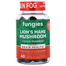 Lion's Mane Mushroom Gummies, Blueberry and Strawberry, 60 Pectin Gummies