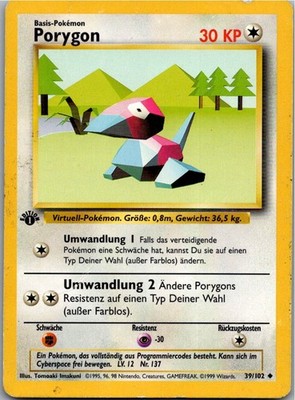Pokémon Porygon 39/102 - Base Set - 1. Edition Deutsch 1995