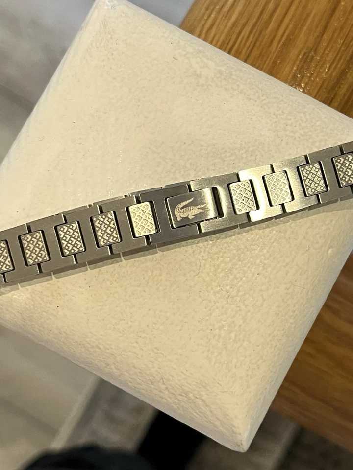 Lacoste Men's Silver Stainless Steel Bracelet Designer Accessory - Image 2 of 4