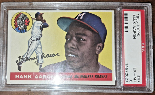 1955 Topps #47 Hank Aaron PSA 6 NICE!!!