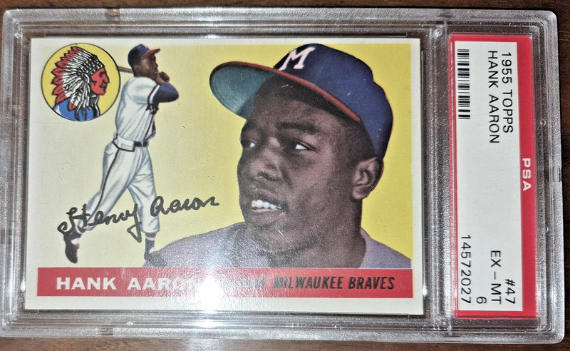 1955 Topps #47 Hank Aaron PSA 6 NICE!!!