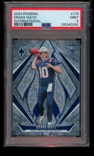 Drake Maye 2024 Panini Phoenix #179 International Celestial Glitter PSA 9