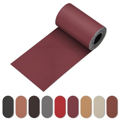Burjundy Faux Leather Repair Patch Tape Kit 3.9X118in, Self-Adhesive for Sofa