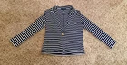 Lauren Ralph Lauren Striped Blazer Navy White Cotton Knit Jacket PS EUC