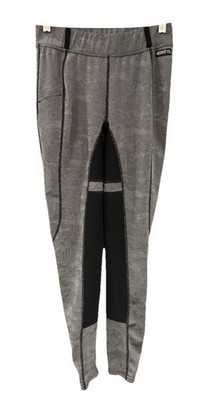 KERRITS Women's Chevron Knee Patch Full Seat Breeches Riding Pants Gray/Black M