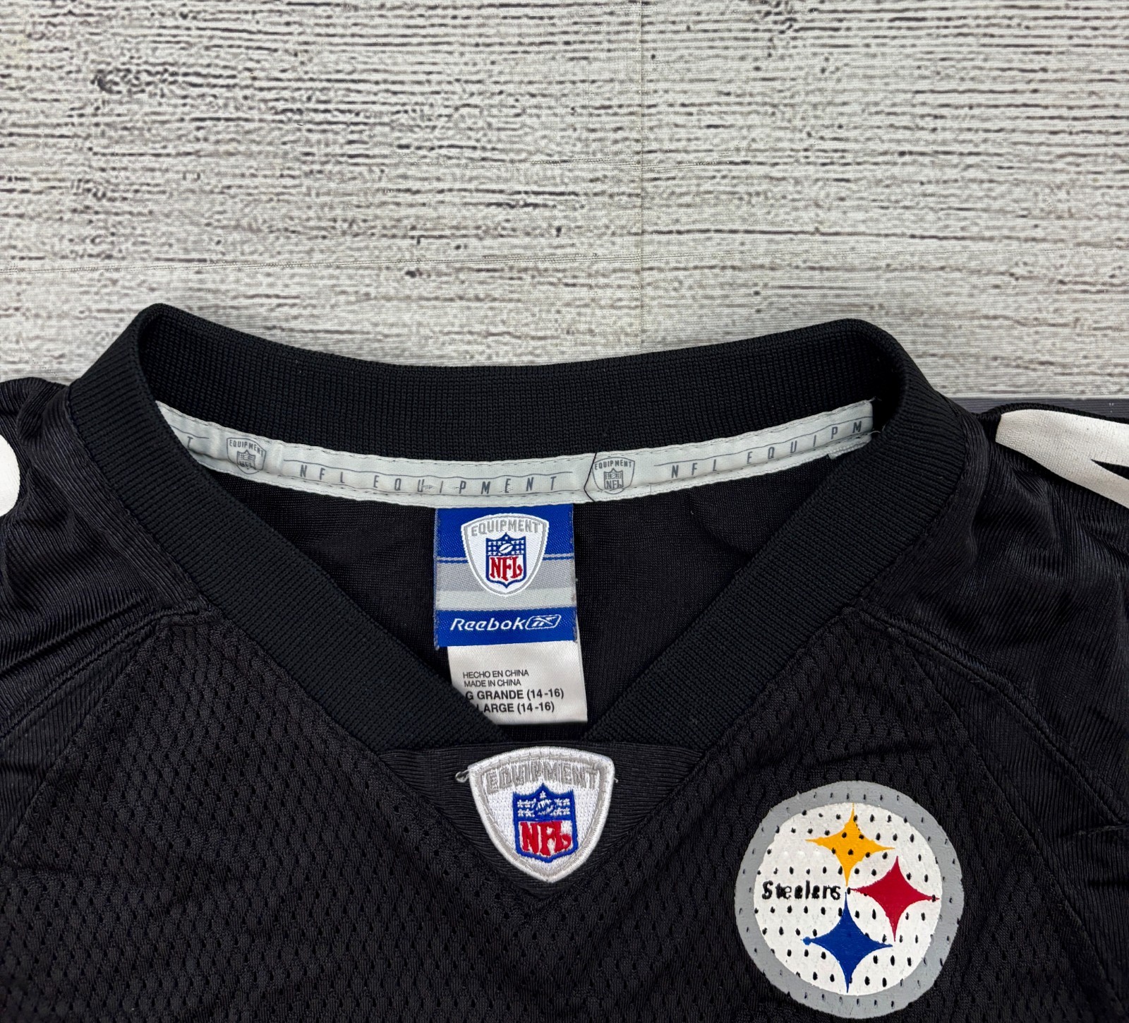 TROY POLAMALU #43 PITTSBURGH STEELERS Youth Sz Large Reebok Home NFL Jersey VTG thumbnail 4