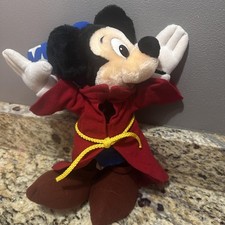 Disney Store Sorcerer Mickey Plush Fantasia Wizard Mickey Mouse Stuffed Animal