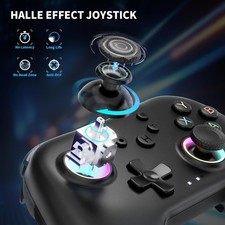 Wireless Controller for PC Switch w Dual Vibrations Back Buttons (Black) 6