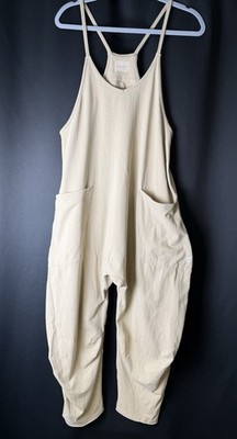 Free People FP Movement Womens XS Beige Harem Jumpsuit Romper Athleisure Lounge