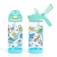 Durable 20oz Kids Water Bottle LeakProof, Straw Handle, TravelFriendly
