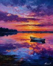 Leonid Afremov LAKESIDE DREAM Oil Paint 30"x24" LIMITED EDITION GICLEE ORIGINAL