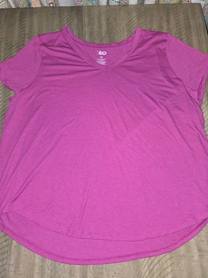 SO Pink Short Sleeve T-Shirt Size, Plus Size 3XL, Comfort Bright Pink Exercise 