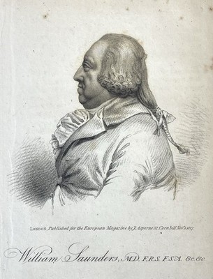 1817 - extremely rare portrait of William Saunders (1743-1817) Physician