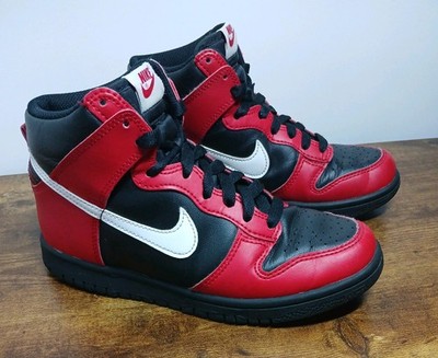 Nike Dunk GS High Deadpool Black & Red Turnschuhe UK Größe 4 - sehr guter Zustand