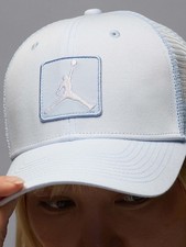 Nike Jordan Rise Cap Structured JumpMan Trucker Blue Adjustable L/XL FZ0774-407
