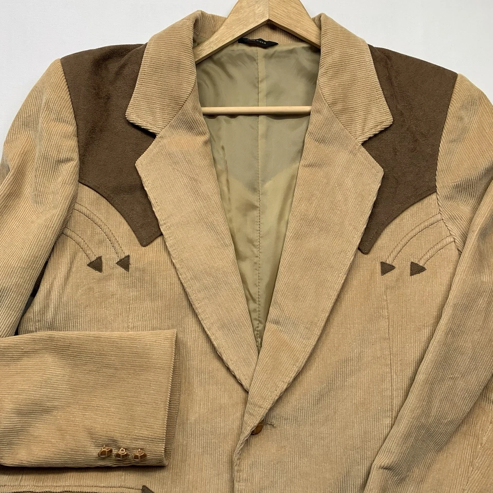 Pioneer Wear Blazer Mens Sz 44L Corduroy Western Cowboy Rockabilly Jacket USA - Image 2 of 4