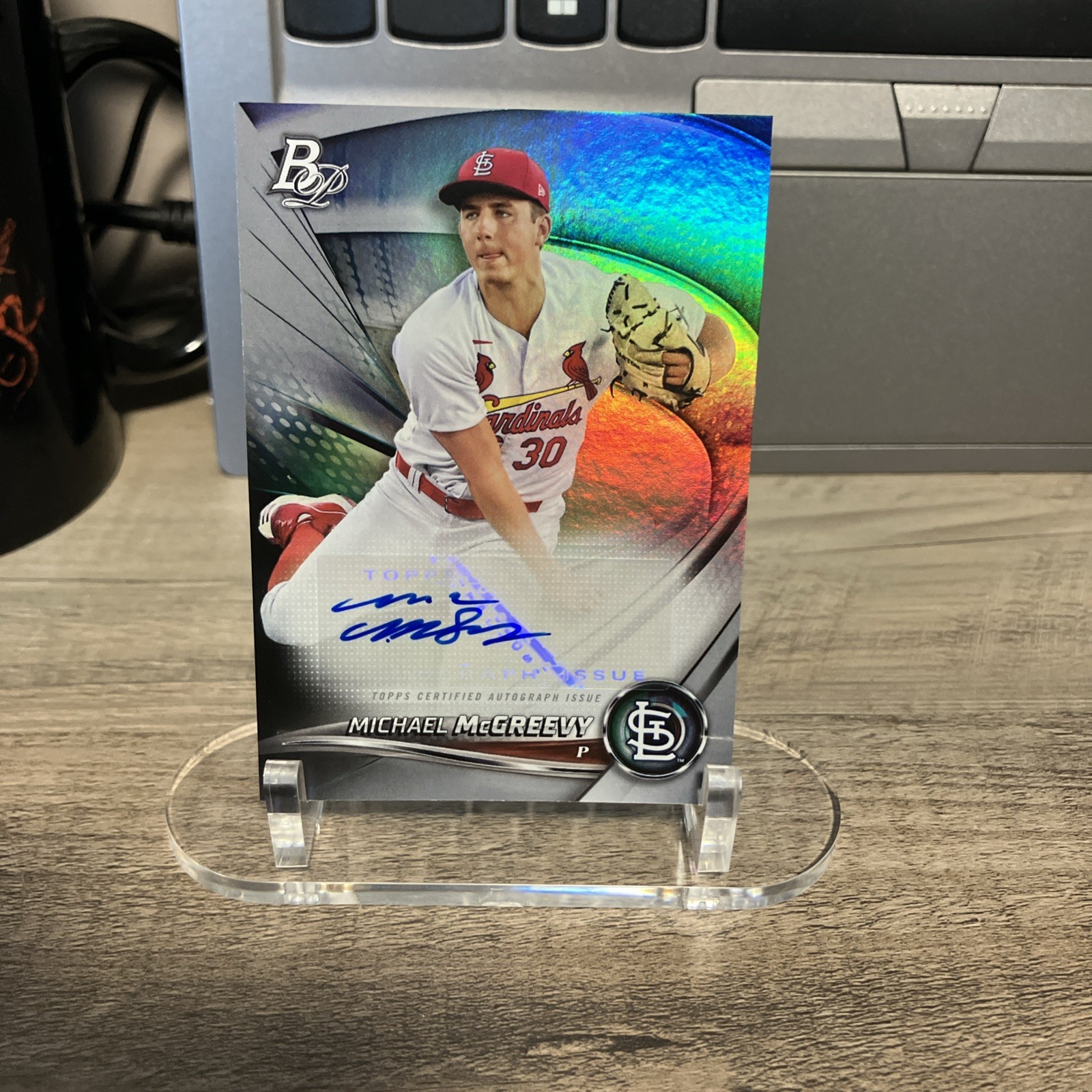 Bowman Platinum #TOP-33 Michael McGreevy, StL Cardinals, Certified Auto RC