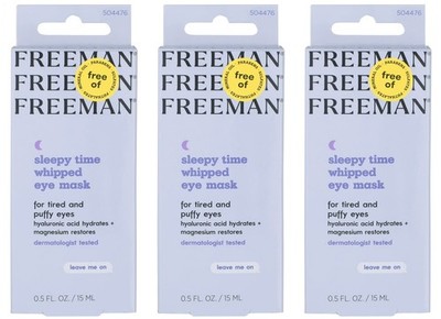 Freeman Whipped Eye Mask, Moisturizing, Reduces Puffiness & Dark Circle Pack 3