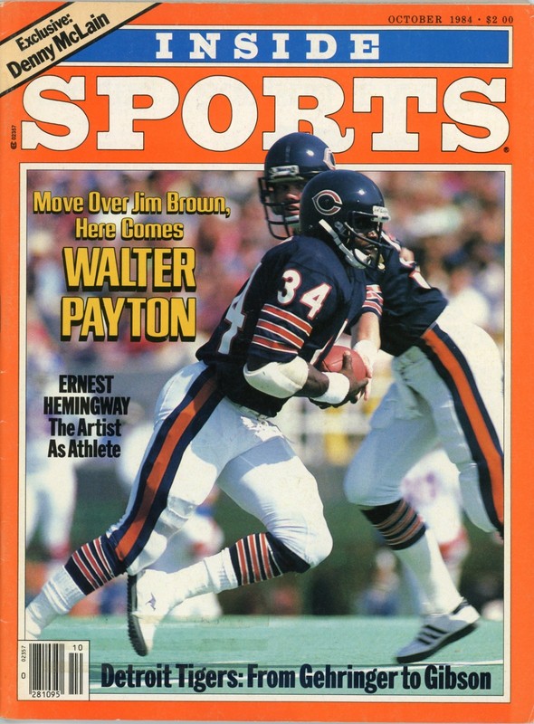WALTER PAYTON (HOF) COVER INSIDE SPORTS MAGAZINE NO LABEL OCT. 1984