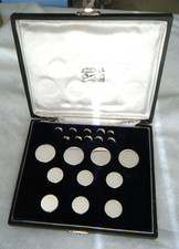 J. Boseck Ltd. Indian Colonial Boxed Set of Sterling Silver Buttons or Studs