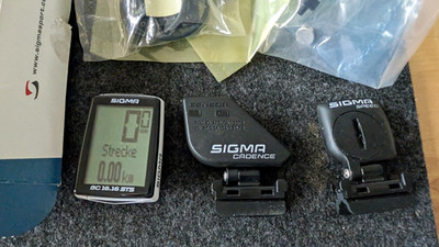 Sigma BC 16.16 STS CAD Fahrradcomputer Set kabellos NFC Speed-/Cadence-Sensor