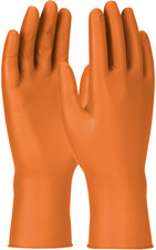 12- ORANGE KITCHEN HOUSEHOLD CLEANING DISHWASHING WATERPROOF RUBBER GLOVES SMALL