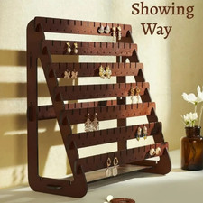 1pc Wooden Jewelry Display Stand Organizer for Earrings  Accessories - NEW