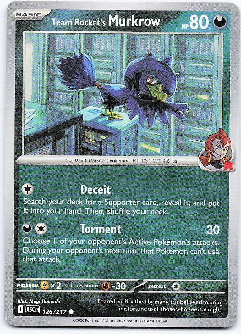 2026 Mega Evolutions Ascended Heroes Team Rocket's Murkrow 126/217 Common