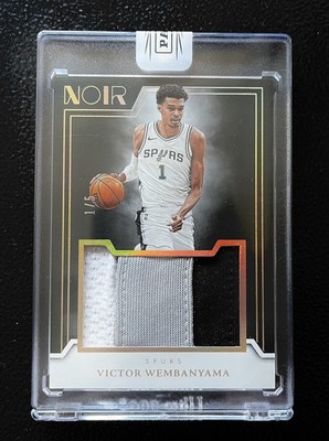 2024-25 Panini Noir Victor Wembanyama Jumbo Material /5 Holo Gold Jersey # Match