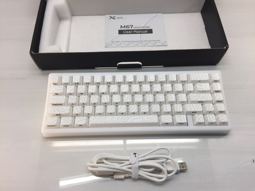 XVX M67 Jadestone Tastiera da Gioco Cablata 65% Bianca con Interruttori Pre-Lubed