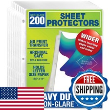 Samsill 200 Pack Heavy Duty Sheet Protectors, Non-Glare, 8.5x11 Inch Page
