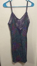 Vintage Victoria's Secret Paisley Slip Dress Gold Label Size M Lingerie Nightie
