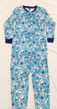 Disney  Olaf  One Piece Zippered Fleece Pajamas / Girls Small