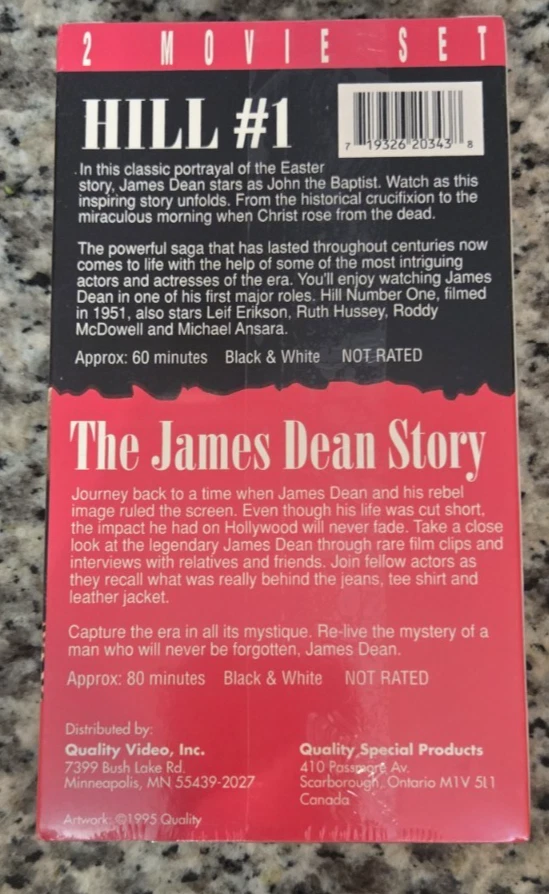 James Dean 2 Pack VHS - Hill #1 and The James Dean Story 2 Movies Box Set - Image 2 of 2