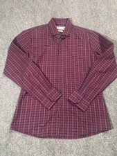 Mizzen Main Shirt Mens Medium Trim Fit Performance Stretch Button Up Plaid