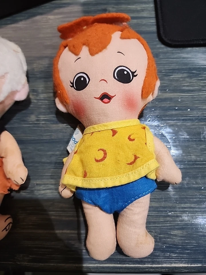 Vintage Pebbles Bam Bam Knickerbocker Stuffed 70s Toy Doll Set - Image 3 of 4