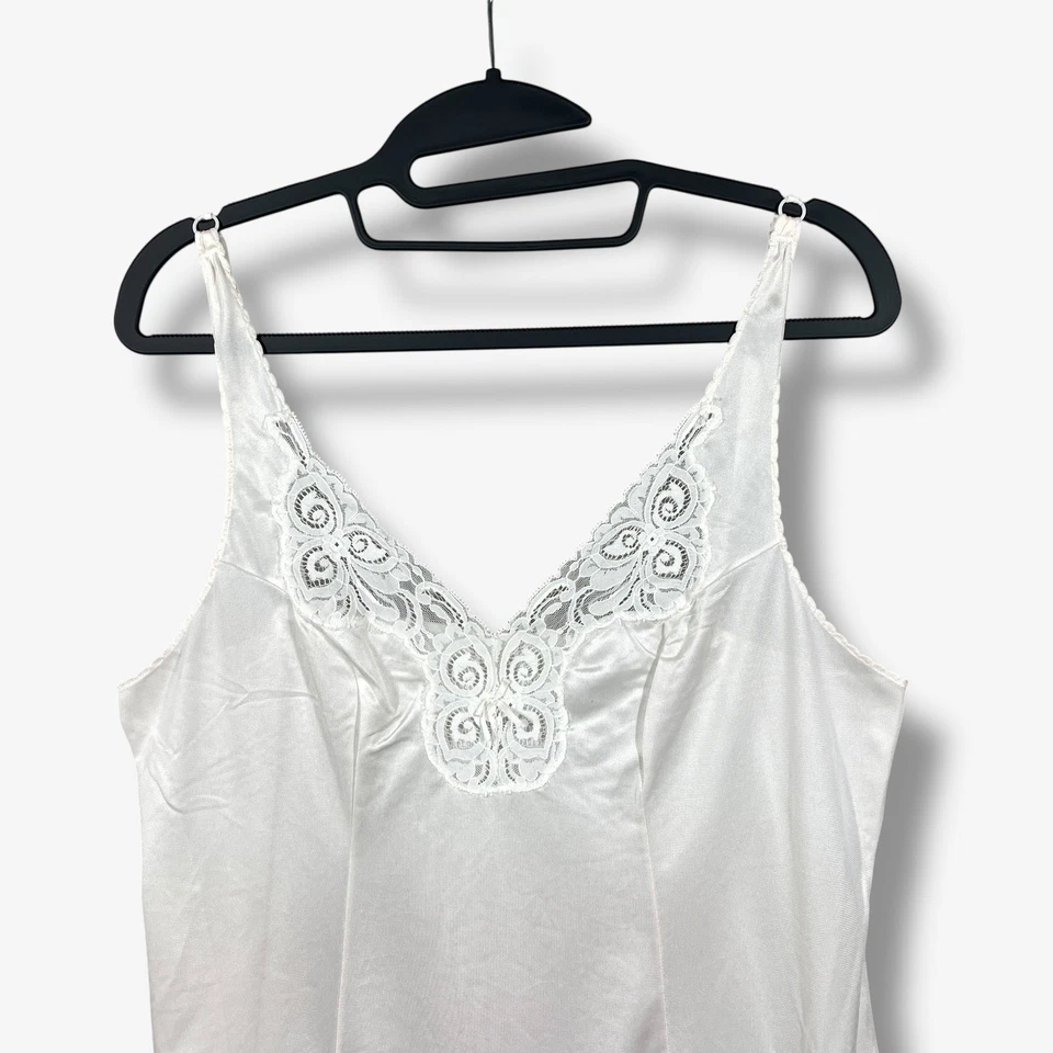 Vestido camisón vintage Bali Sip para mujer talla 32 blanco encaje ribete lencería Foto 2 de 4