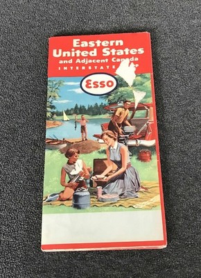 Esso 1958 Eastern United States And Adjacent Canada Interstate Road Street Map