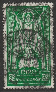 98) IRELAND EIRE 1937 2/6 St.PATRICK 1937 WATERMARK es PERFECT