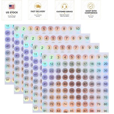 Versatile Self-Adhesive Numbered Stickers 1-100 - Perfect for Organization Tasks
