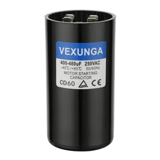 Round Motor Start Capacitor 400-480uF MFD 250VAC 50/60Hz CD60 Single Phase