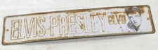 &ldquo;Elvis Presley Blvd&rdquo; Metal Sign, 25&rdquo; X 5&rdquo;, Preowned Faded, One Sided c5